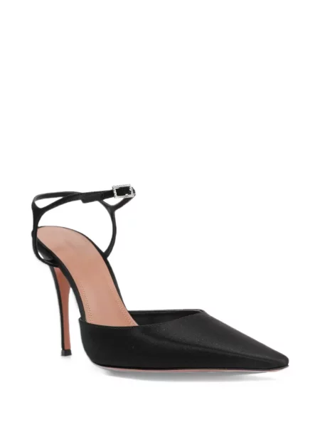 Pantofi cu toc Amina Muaddi din satin alb