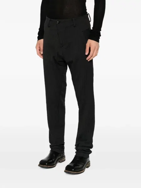 Cu centură pantaloni Masnada cu model herringbone negru