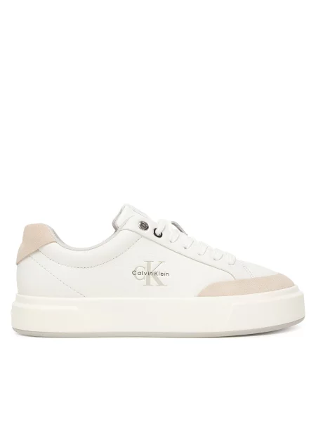 Calvin Klein Niske tenisice ecru/prljavo / siva / crna bijela