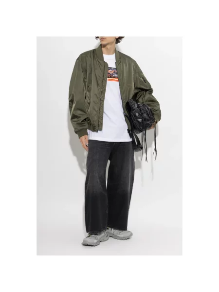Kurtka Balenciaga z logo zielona