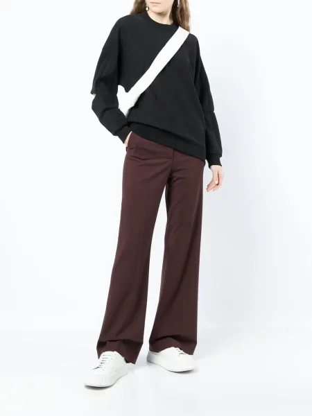 Hanorac crewneck Tibi cu decolteu rotund negru