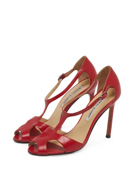 Sandale Manolo Blahnik cu bretele roșu