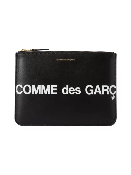 Portfel Comme Des Garcons skórzany z logo czarny