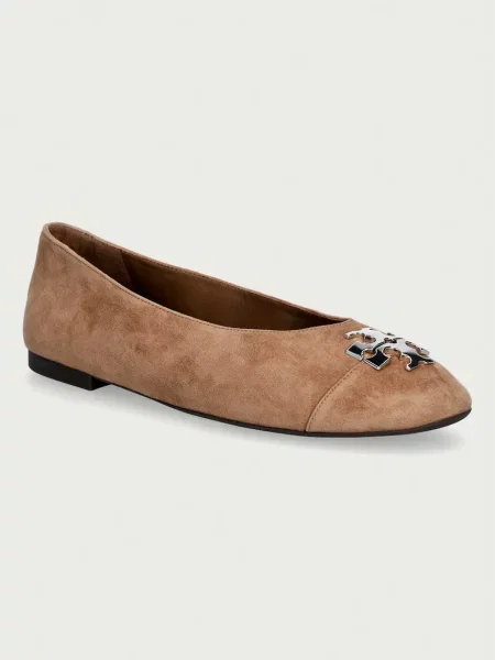 TORY BURCH Balerini Charlie | piele întoarsă bej