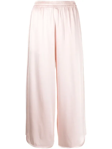 Pantaloni Adam Lippes de mătase roz