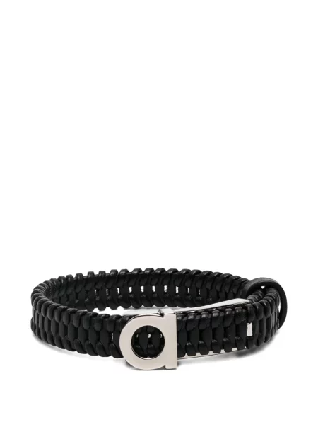 Brăţară Ferragamo din piele țesută negru
