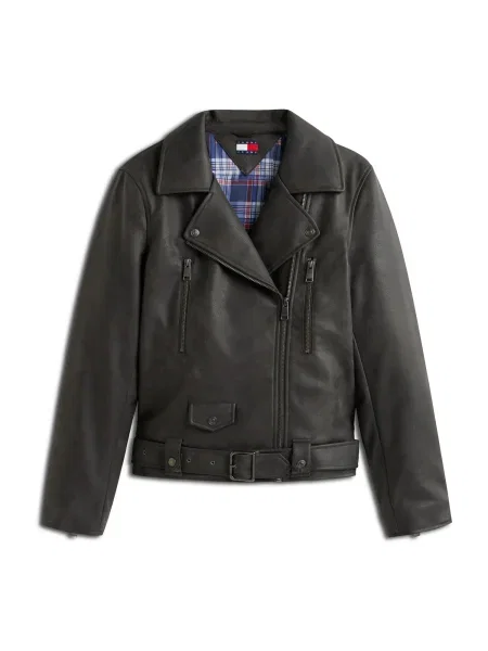 Tommy Jeans Geacă de primăvară-toamnă negru