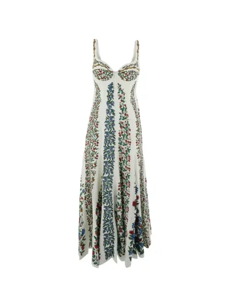 Maxi rochie maxi Farm Rio cu model floral de costum alb