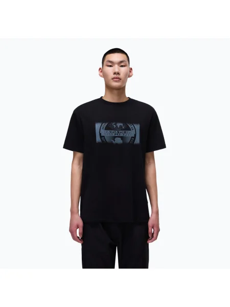 Мъжка тениска Napapijri S-Vanni PRT black beauty черно