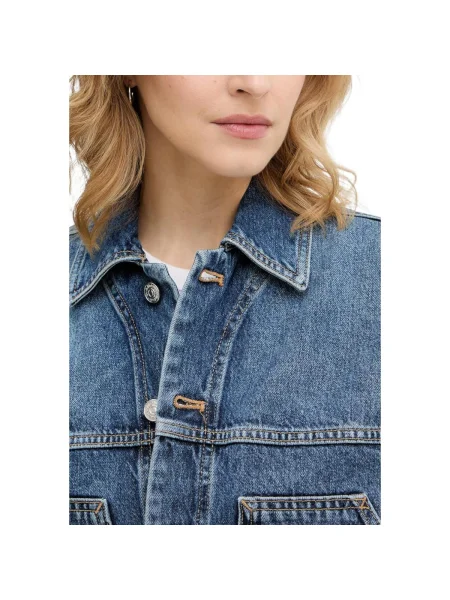 Geacă de blugi Calvin Klein Jeans albastru