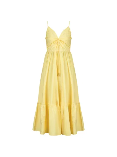 Midi obleka Michael Michael Kors poplin rumena