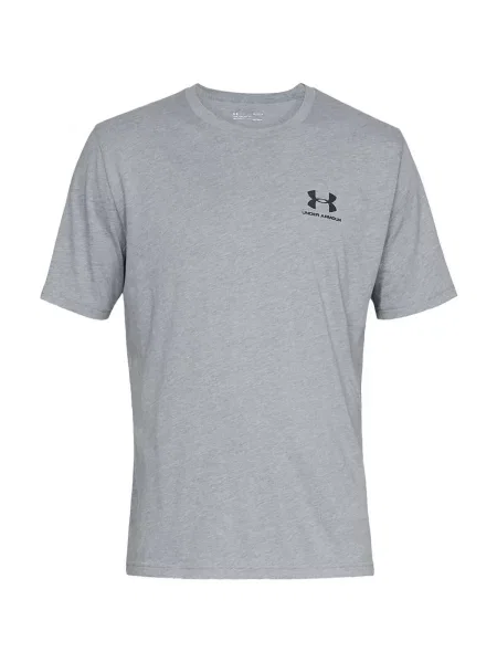 Tréninkové tričko Under Armour Sportstyle Left Chest SS steel light heather/black šedé