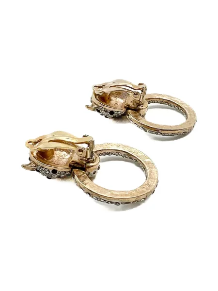 Обеци Jennifer Gibson Jewellery с кристали златисто