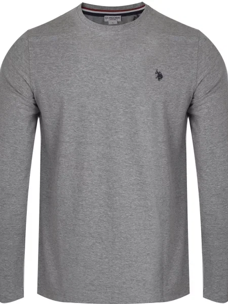 Polo majica U.s. Polo Assn. z dolgimi rokavi siva