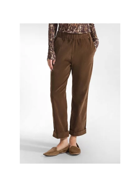 Pantaloni Deha de catifea maro