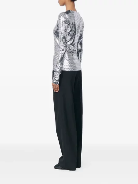 Tricou Mm6 Maison Margiela lung argintiu