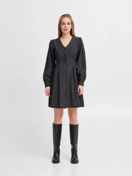 ICHI Rochie ARCHER DR denim negru