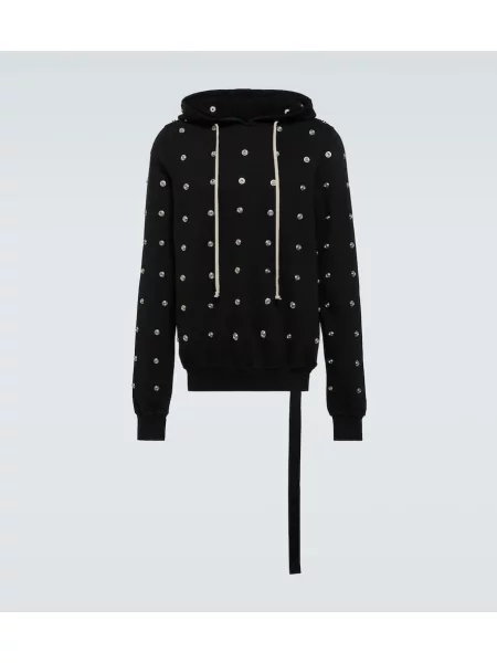 Суичър с качулка Drkshdw By Rick Owens от джърси с шипове черно