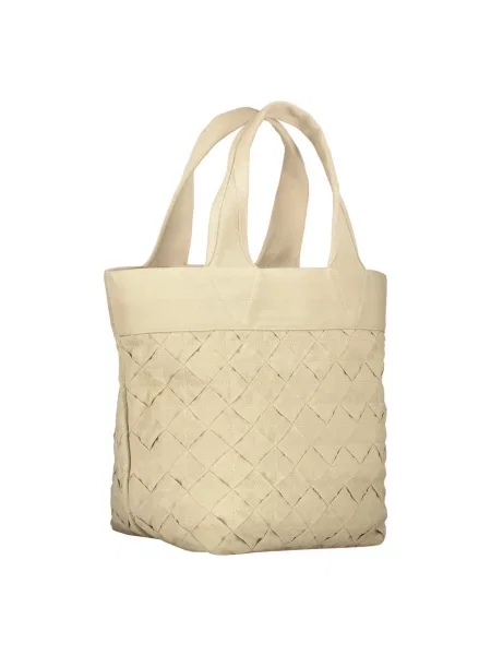 Lniana torba Bottega Veneta beżowa