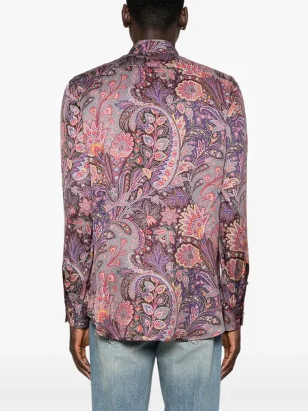 Cămașă Etro cu imagine cu model paisley violet