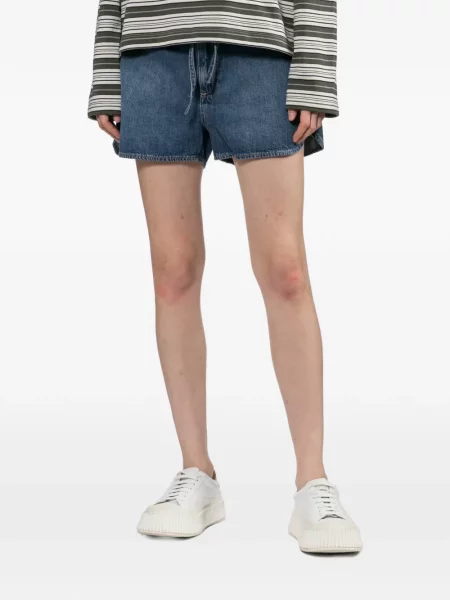 Дънкови шорти Rag & Bone с връзки синьо