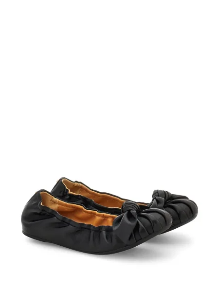 Balerini Ferragamo cu funde fără toc negru