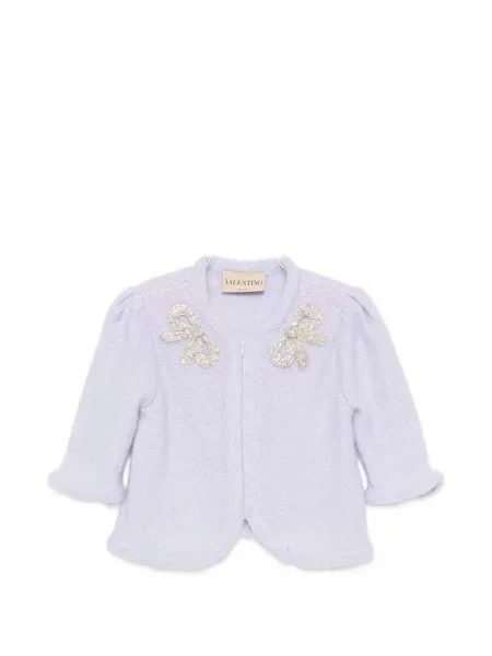 Cardigan Valentino Garavani cu funde violet