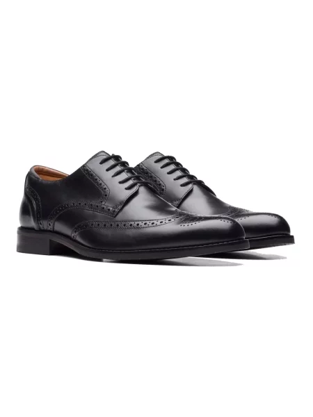 Brogsy Clarks skórzany z nadrukiem czarny