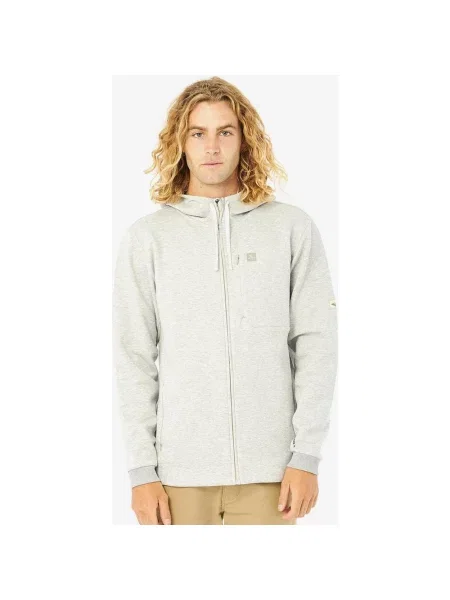 Jasnoszara bluza z kapturem Rip Curl VaporCool Thru z pełnym zamkiem XXL szara