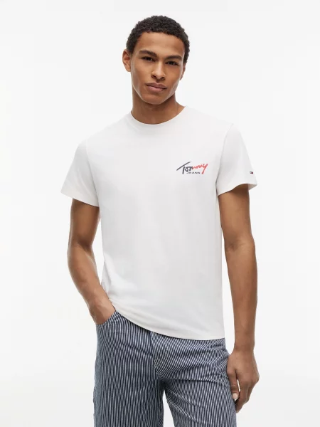 Tommy Jeans Tričko námornícka modrá / jasne červená biela