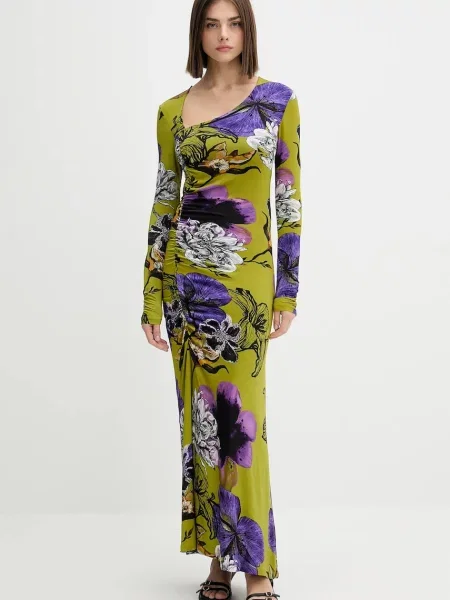 Desigual rochie NECKLINE LA maxi mulata verde