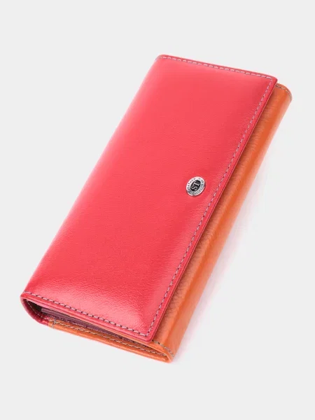 Кожаный кошелек St Leather Accessories оранжевый