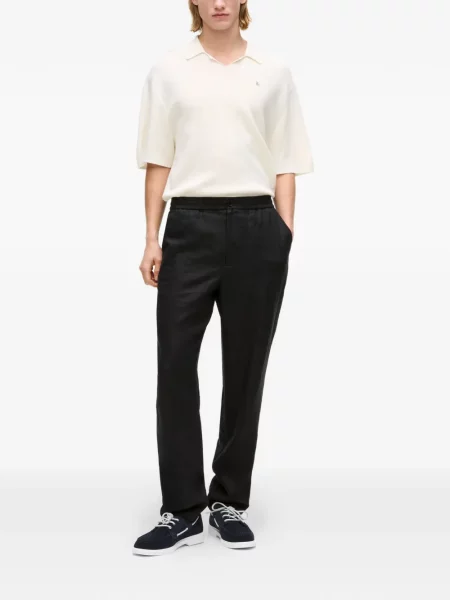 Lanene hlače Karl Lagerfeld casual crna