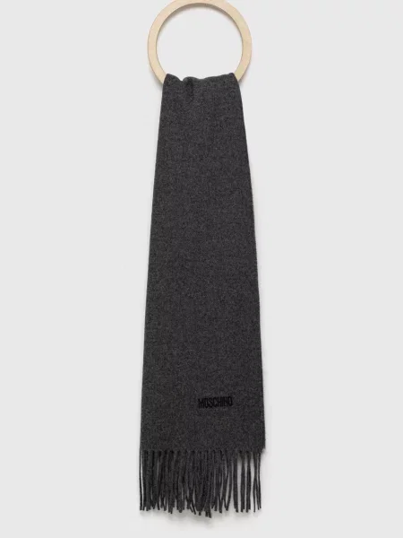 Moschino kratki šal za muškarce od merino vune siva