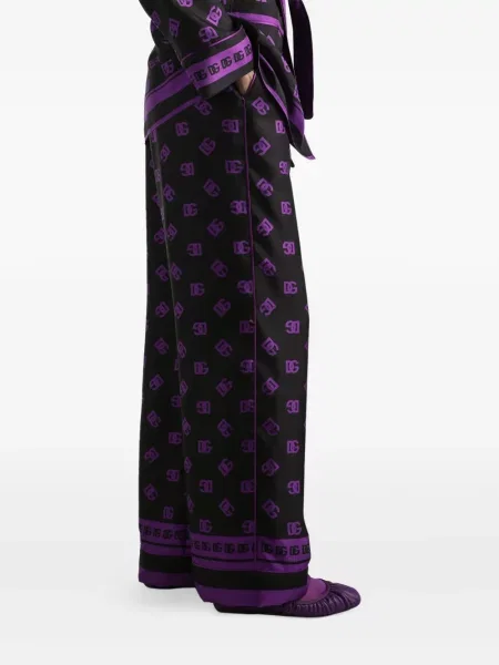 Pantaloni Dolce & Gabbana de mătase negru