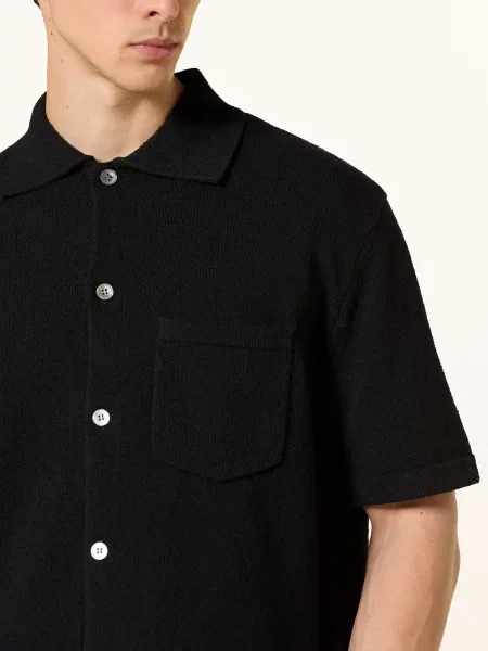 Arket Pletená Košile Smog Comfort Fit černá
