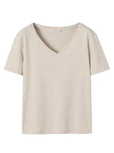 TATUUM Tricou Fini amestecat bej