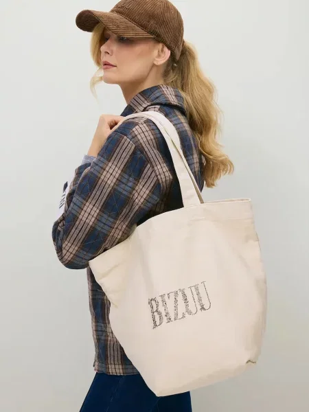 BIZUU geantă shopper pentru femei din LUNE bej