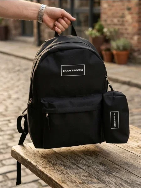 Рюкзак із відділенням для ноутбука та пеналом чорний