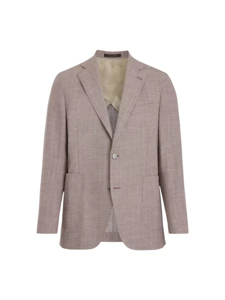 Marynarka Oscar Jacobson w jodełkę różowa