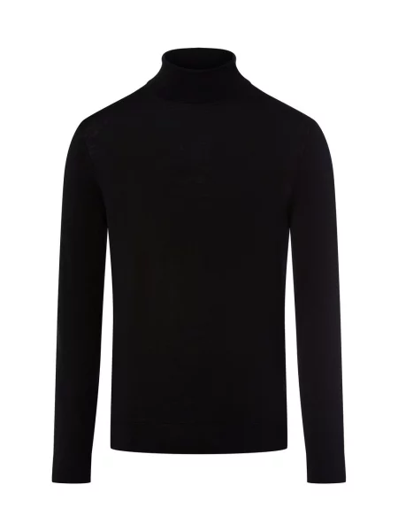 Golf z wełny merino model ‘TRAY’ Selected czarny