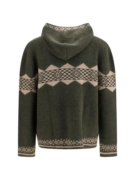 Cardigan Baziszt cu glugă verde
