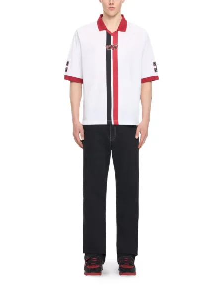 Gulerat tricou polo Off-white alb