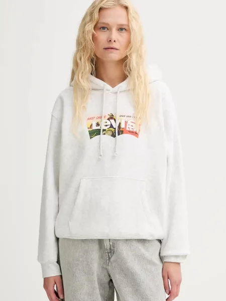 Levi's bluza z kapturem wzorzysta szary