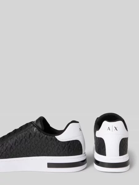 Sneakersy z wzorem z logo model LONDON SAFFIANO' Armani Exchange czarne