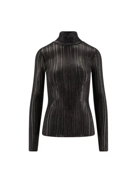 Top Elisabetta Franchi z wysokim kołnierzem czarny