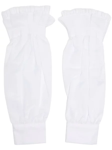 Mănuși Shanshan Ruan plisate alb