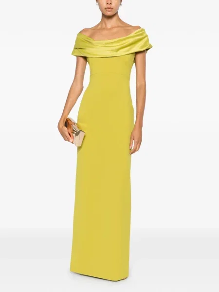 Rochie maxi Solace London drapată verde