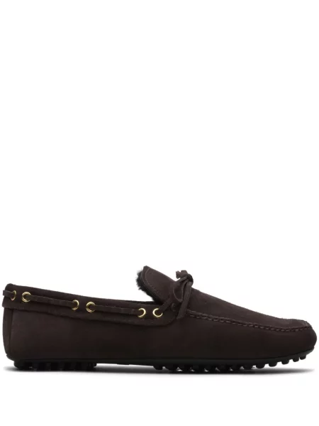 Pantofi loafer Car Shoe din piele de căprioară maro