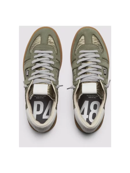 Sneakersy P448 skórzane z nadrukiem galaktyka zielone